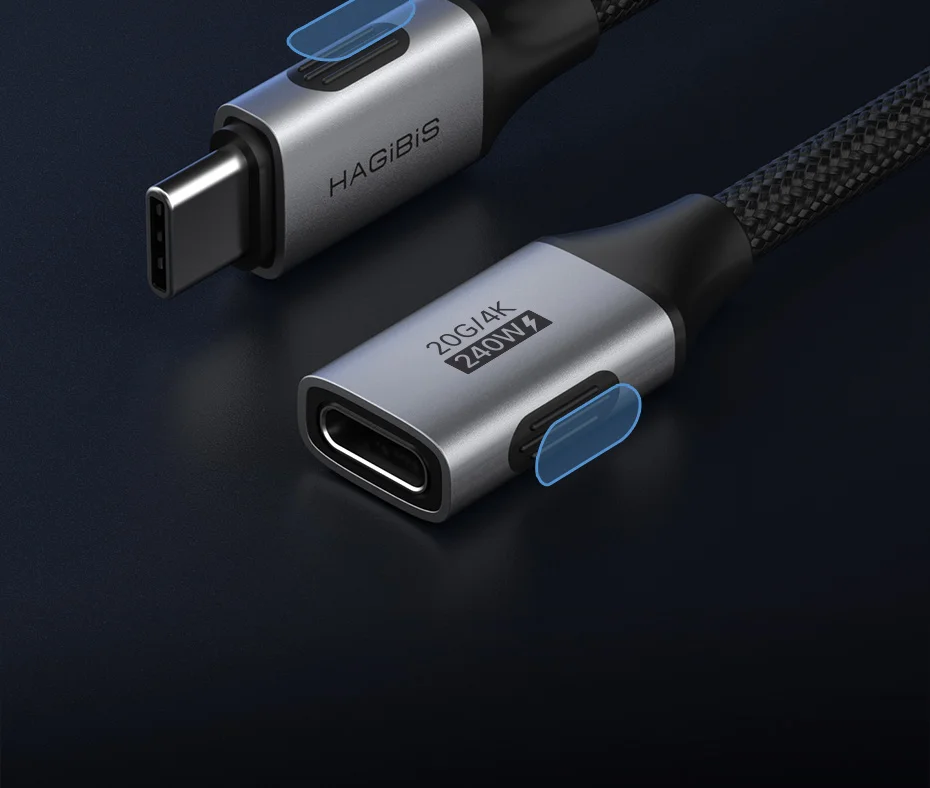 Hagibis USB-C Extension Cable 20Gbps 240W 4K