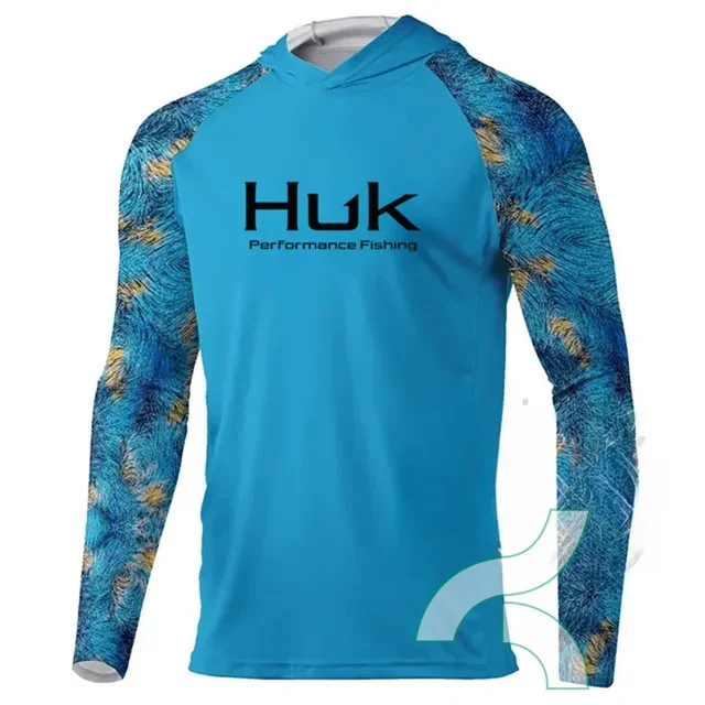 HUK Fishing Hooded Shirt Men's Performance Long Sleeve Fishing Clothes Sun  Protection Quick Dry Fishing T-shirts Camisa De Pesca - AliExpress