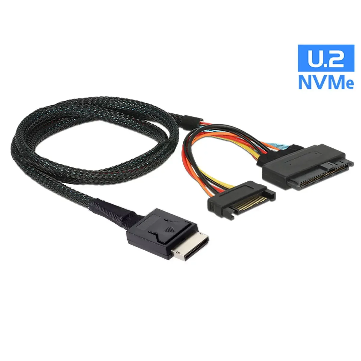 

Высокоскоростной кабель Mini SAS Oculink 4i, модель pcle 4,0, sff-8611 U.2, U.3, NVME, PCIe, кабель для SSD с 15-контактным кабелем питания SATA