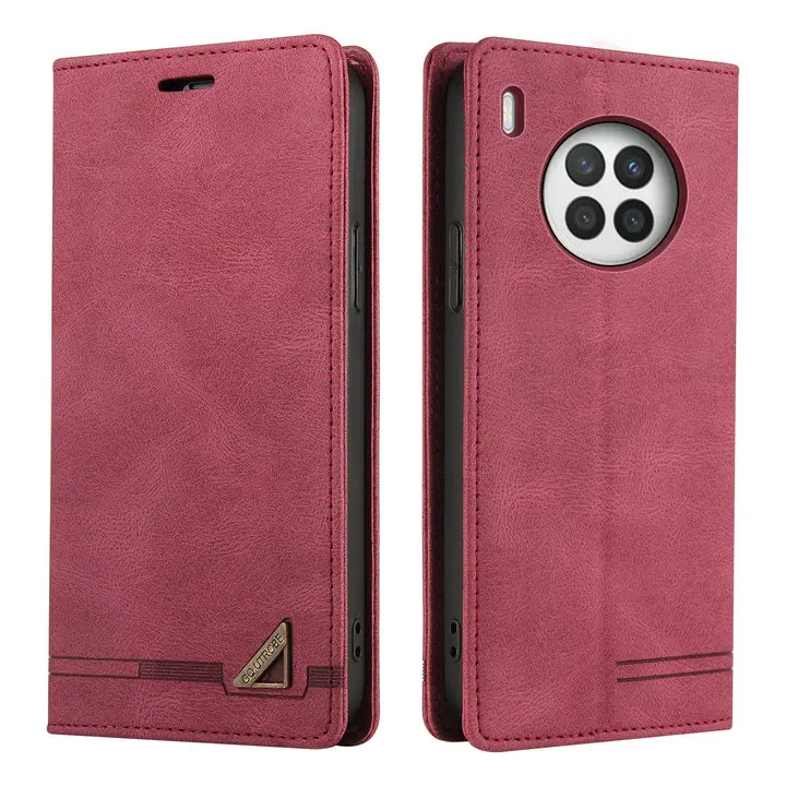 Premium RFID Leather Flip Case with Card Slots and Textured Book-Style Cover
