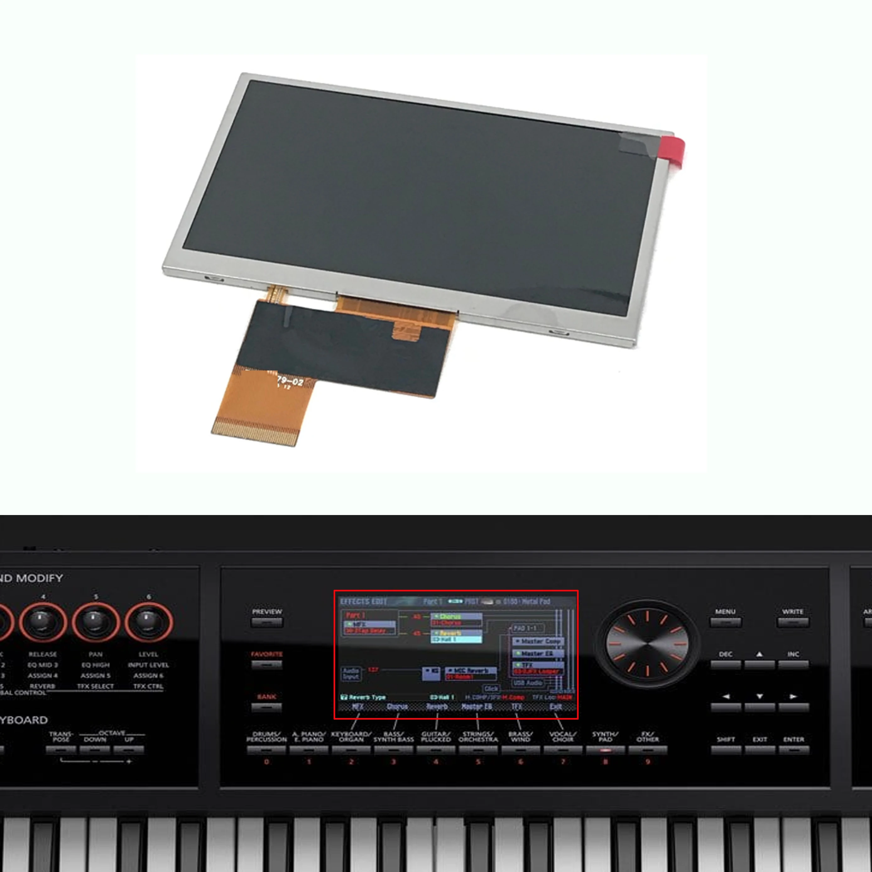 Painel de Tela Led Lcd para Roland Fa08 Fa-07 Fa-06 Polegadas Novo