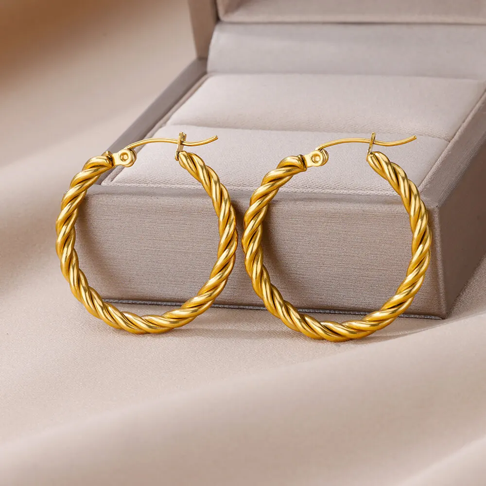 Stainless Steel Hoop Earrings for Women Men