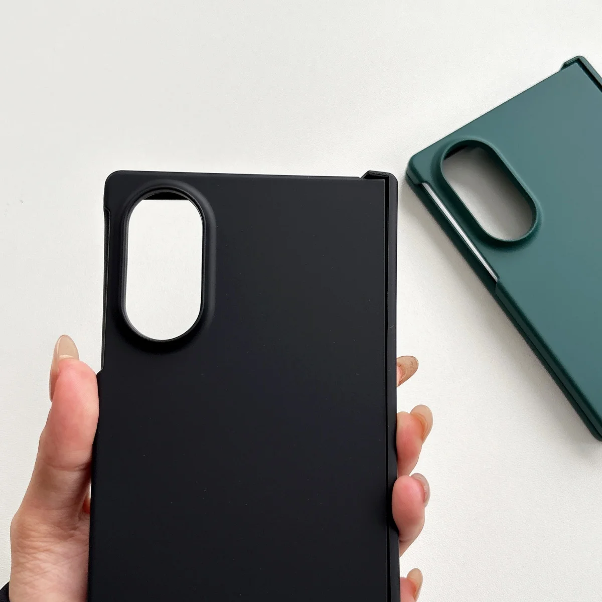 Ultra Thin Matte Shockproof Phone Case with Hinge Protection and Solid Color Design