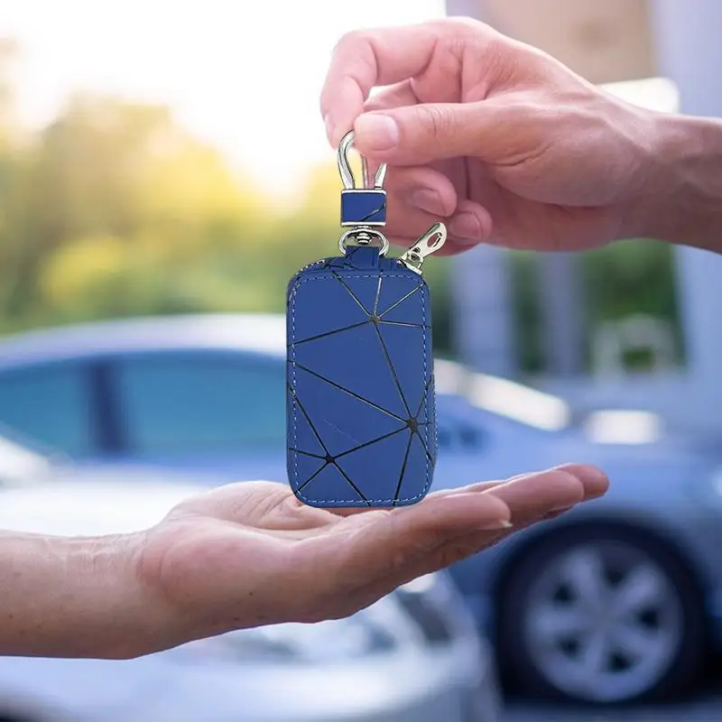 Car Key Case For Women,Key Protector Signal Blocker Pouch,Mini Creative Transparent Handbag For Car Keys,Waterproof Car Key Wallet With Handle,Cute Leather Handbag Pendant For Gir Car Gift (Black
