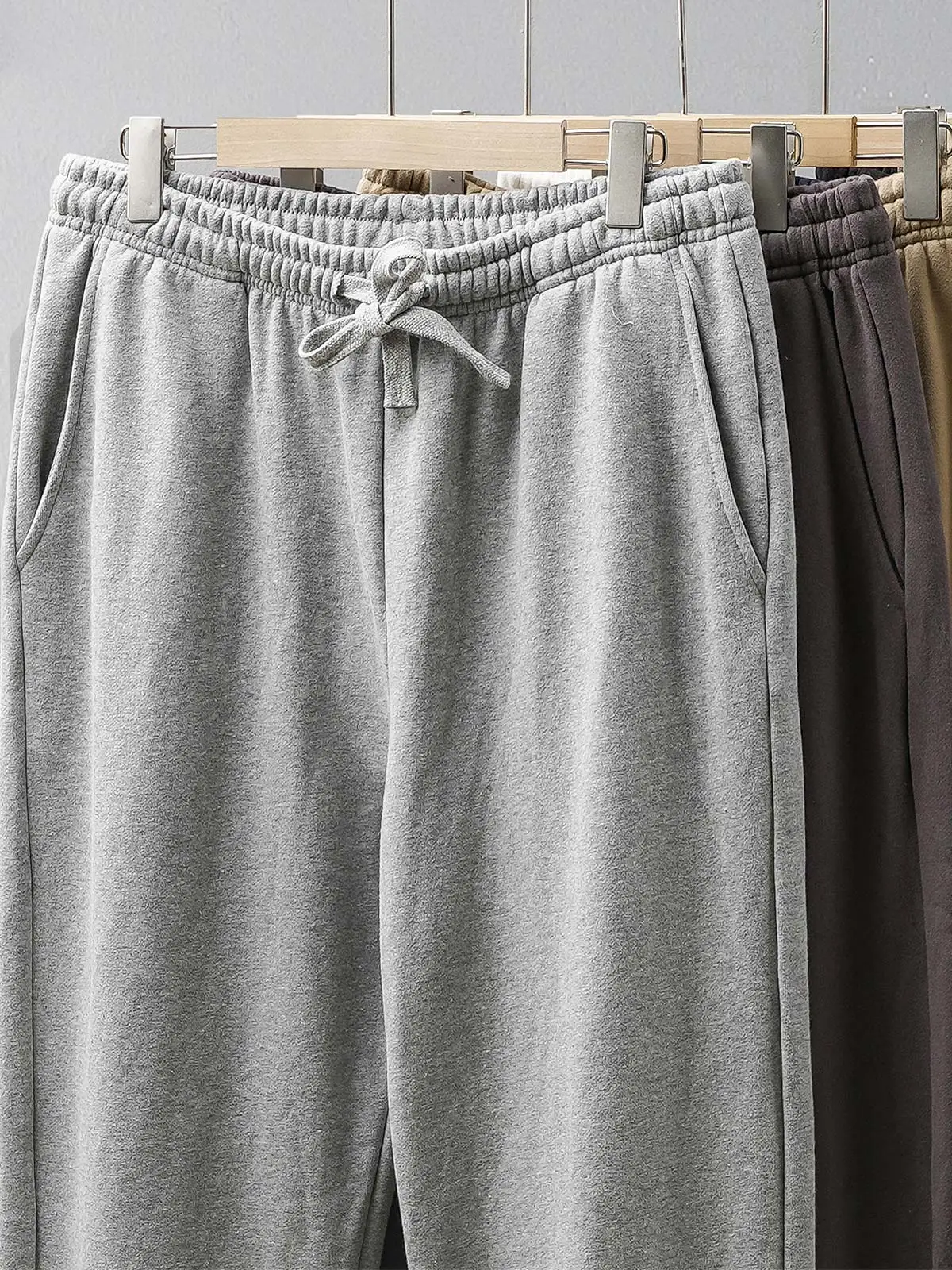 DUKEEN 500G Heavyweight Men Sweatpants Spring and Autumn 100% Cotton Loose Casual Sport Jogger Pants Men's Drawstring Trouse 2