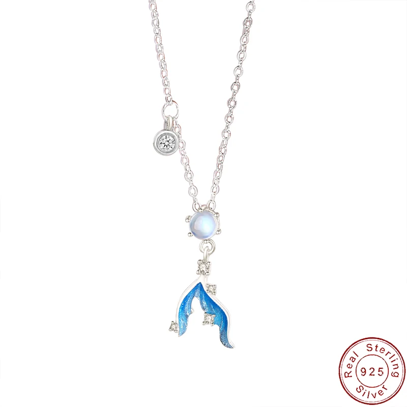 

Ожерелье женское из серебра 925 пробы с синим хвостом русалки