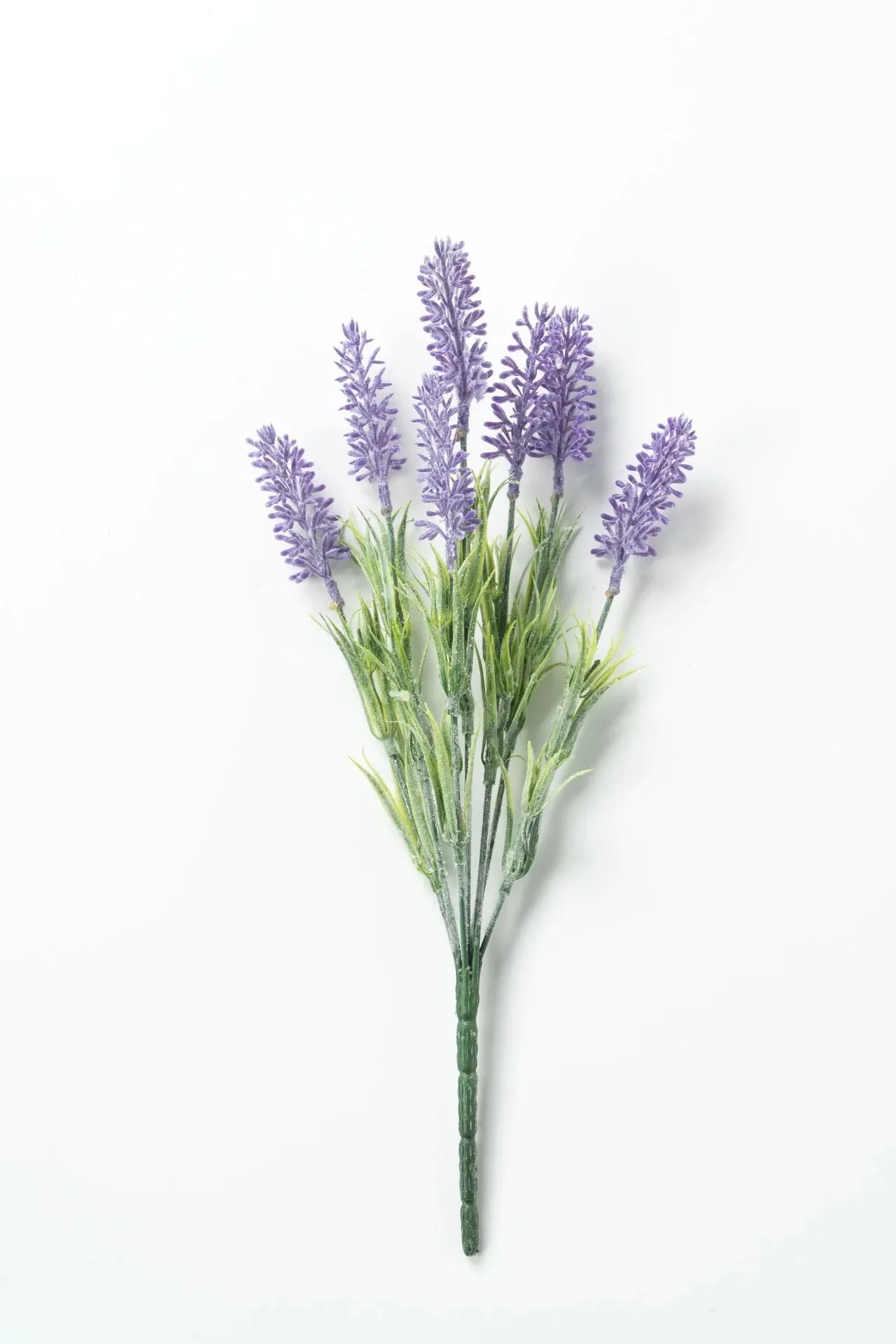 Romantic Lavender Flocking Artificial Flowers Bouquet - Elegant Purple Nordic Home Décor