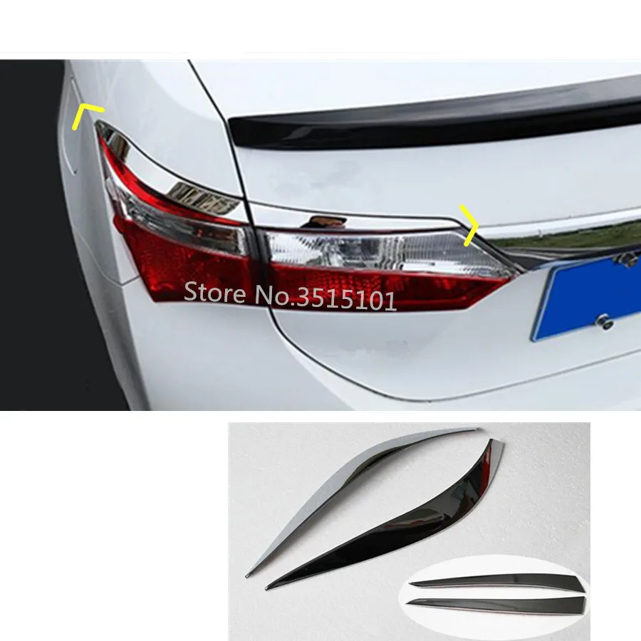 Car Body Rear Tail Light Lamp Frame Stick ABS Chrome Cover Trim Eyebrow For Toyota Corolla Altis 2014 2015 2016 2017 2018 2019