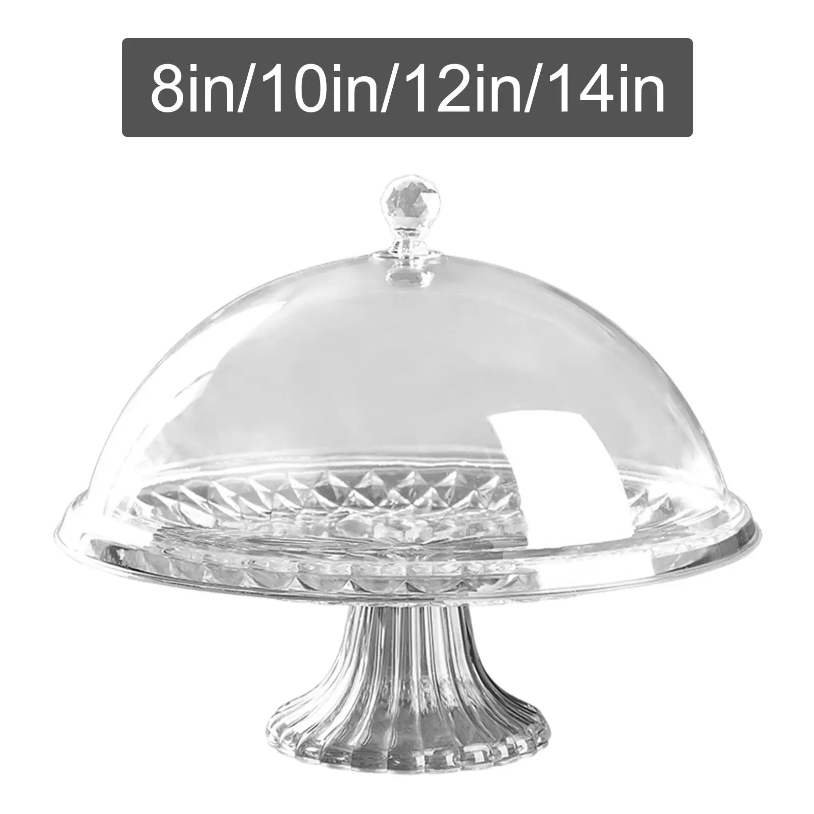 Cake Stand Cake Plate with Cover Durable Cake Tray Snack Thickened Transparent Portable Dust Proof Stand for Festivals Kitchens