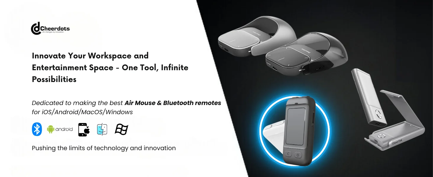 Cheerdots 2 Detachable Air Mouse with Wireless Touchpad Laser Presenter Wireless