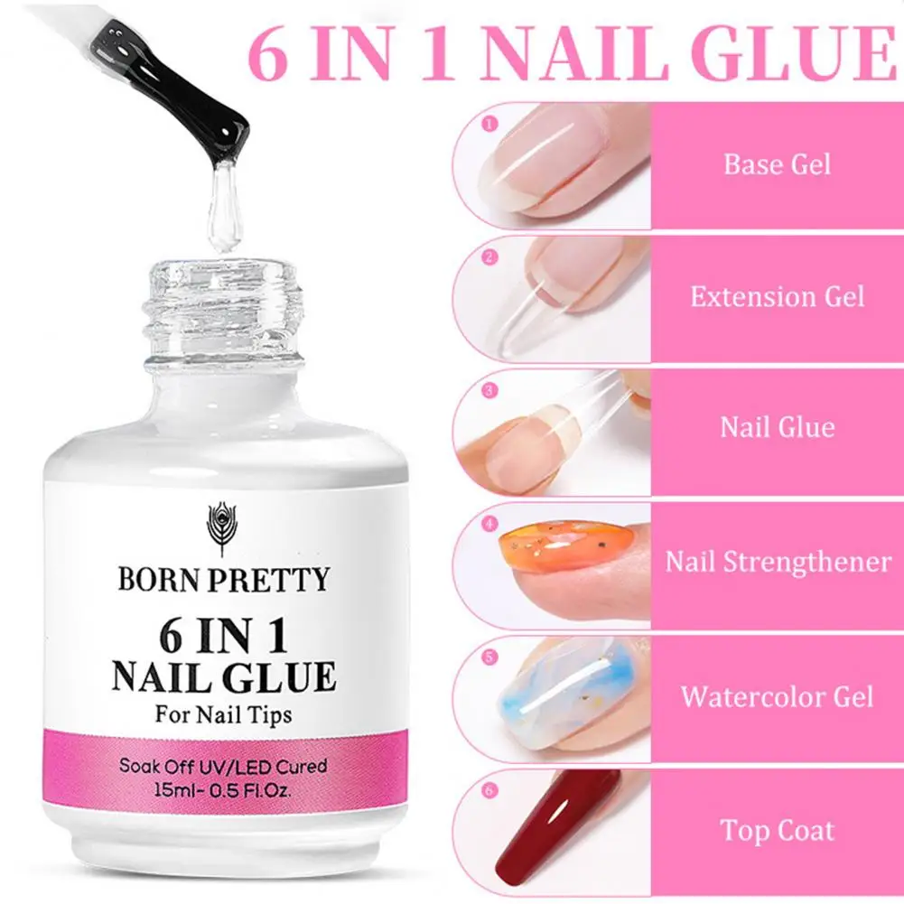 Nail Base Gel Portable LED Nail Glue DIY Art Extension Glue Art Ornament UV Gel nail art set