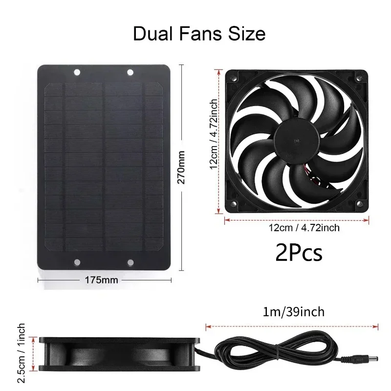 10W 12V Solar Exhaust Fan with Panel, Mini Roof Ventilator for RV Attic Home Bathroom Ventilation Air Circulation solar fans