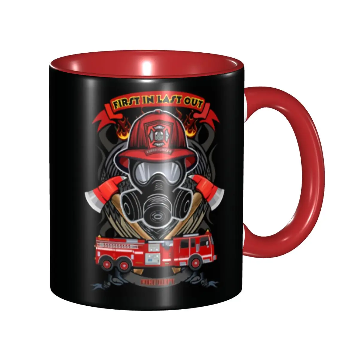 Customized Fire Rescue Fireman Skull Firefighter Coffee Mug DIY Ceramic ...
