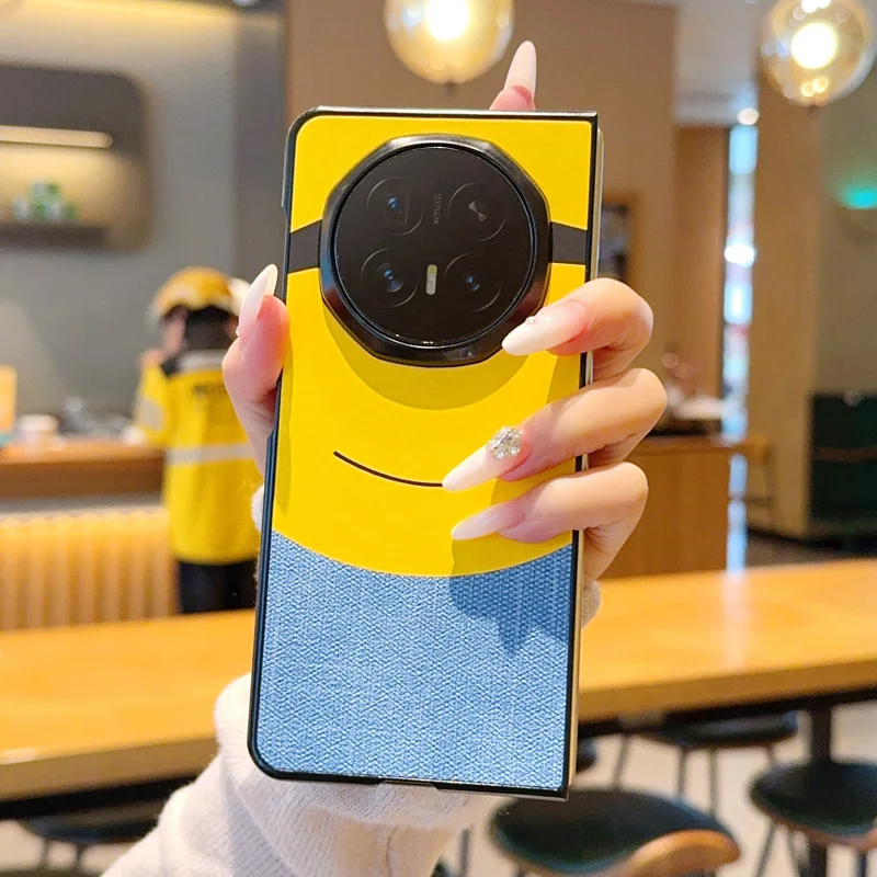 Big Eye Yellow Pattern Leather Shockproof Foldable Phone Case