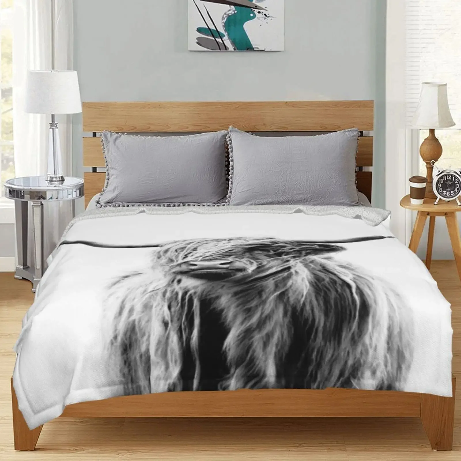 Highland Cow Blanket Animal Bedding Throw  Soft Cozy Fleece Plush  Size for Couch Bed Sofa Travelling Camping 3