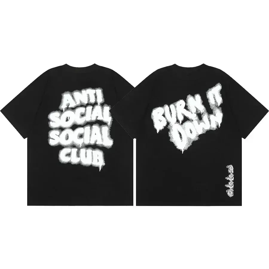 Men's T Shirt Short Tops Fabric Cotton Hot European Size Difference Market Currency ASSC CLUB Fujiwara Hiroshi Lightning Series 3