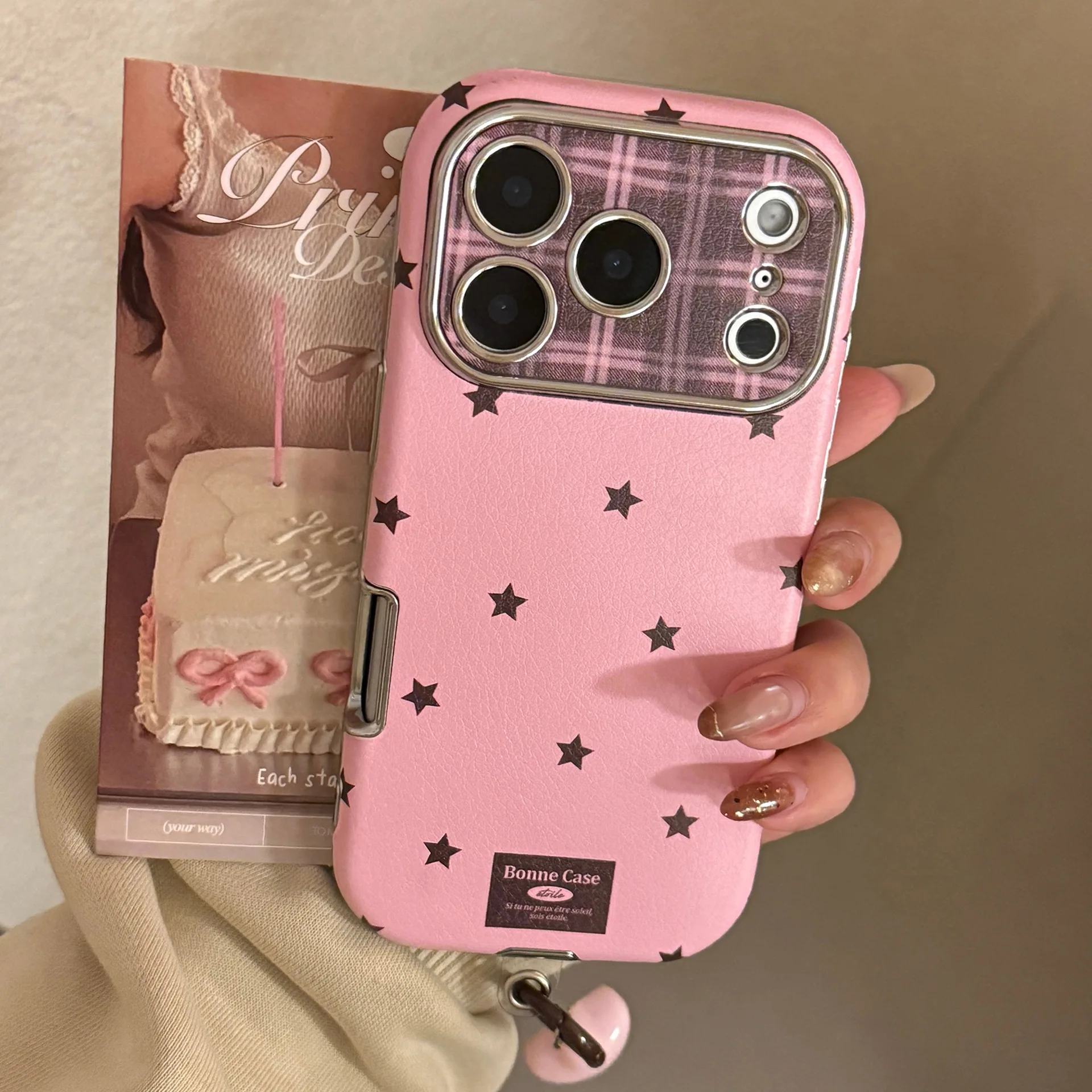 Korean Retro Stars Plating Leather Case image 8