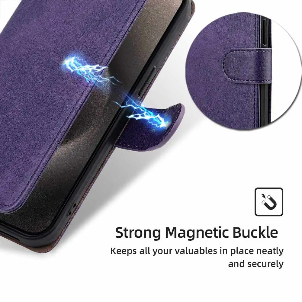 RFID 차단 카드 슬롯 홀스터 충격 방지 커버, 모토로라 엣지 50 프로 모토 엣지 50 프로 5G 가죽 플립 지갑 케이스