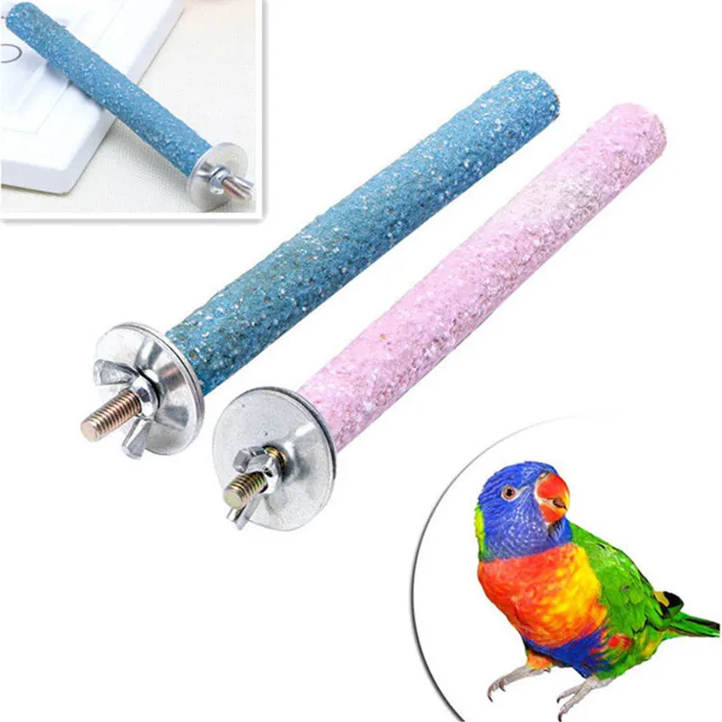 1pc Bird Claw Beak Grinding Bar Standing Stick Toys Parrot Station Pole Parrot Grinding Stand Claws Cage Accessory Bird Supplies