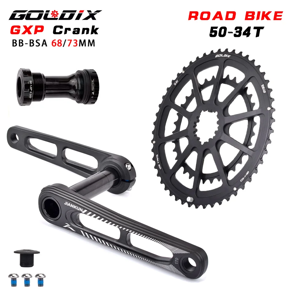 GOLDIX Ultralight Road Bike Crankset 170mm Aluminum Alloy Hollow