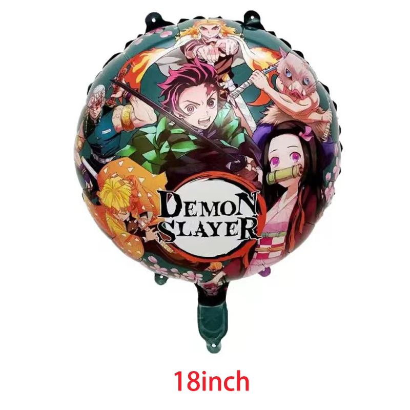 thumbnail image 1 of Decoración para fiesta de cumpleaños de Demon Slayer, globo, pancarta, adorno para tarta, vajilla de Demon Slayer, suministros para fiesta de cumpleaños, baby shower, 1 of 5