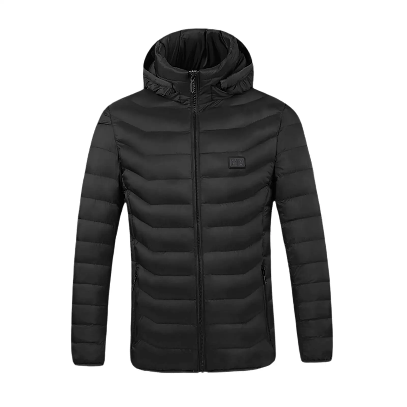 Fashion Heated Jacket Winter Windproof Hooded Coat Lightweight Thermal Warming Washable Outerwear for Camping Skiing Men Women