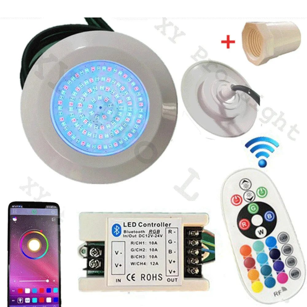 12W RGB LED Pool Light Bluetooth APP Control DC12V Outdoor/Indoor Underwater Light Fountain Landscape Lamp Piscina Luz Spotlight ultra narrow 2 7mm ws2812 led strip individually addressable smart rgb colorful pixel light 160leds m ip30 white pcb dc5v dc12v