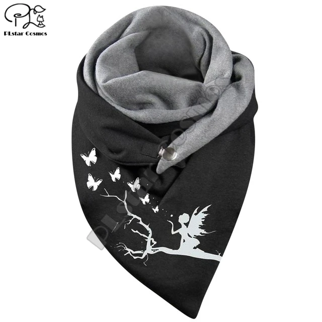 

Женский треугольный шарф PLstar Cosmos, теплая шаль с 3D рисунком бабочки, весенне-Зимний Большой Повседневный Шарф, серия 2