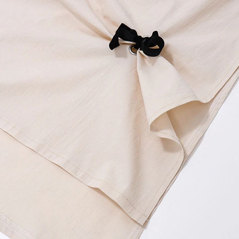 y2k Skirts Women Aesthetic Clothes Solid Color High Waist Split Midi Skirts with Bow Decor 2000s Skirts Streetwear