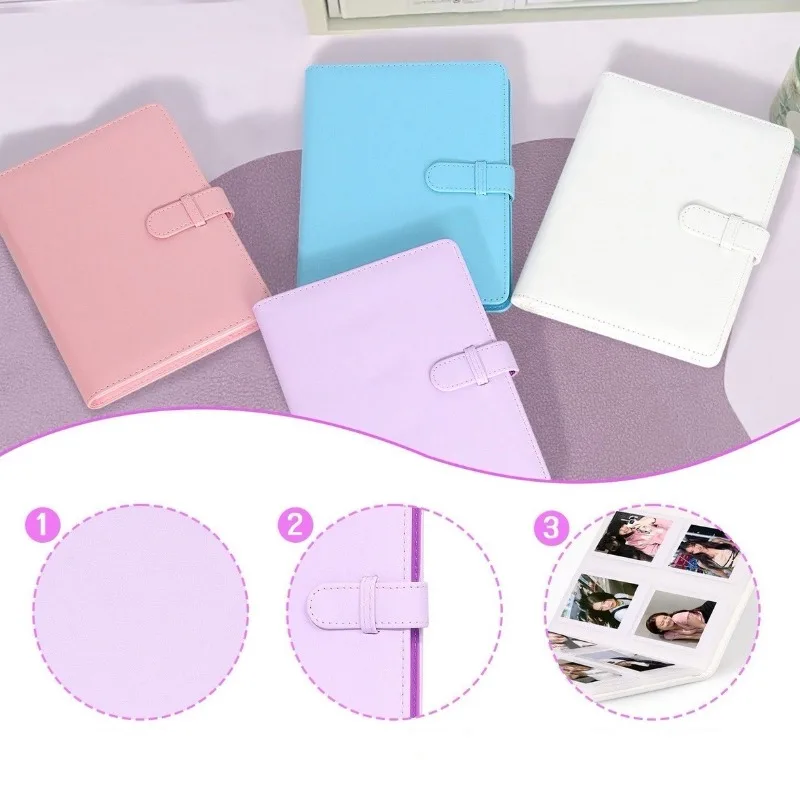 108포켓 사진 앨범 필름 카메라 3인치 사진 용지 PU 가죽 보관 케이스 스탬프 수집 책 후지필름 인스탁스 미니 12용