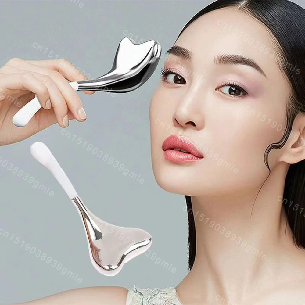 Ice Globes Spoon Massager Facial Skin Care Freeze Tool Stainless Steel Face Beauty Cryo Roller Cooling Massage Spa Ball