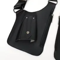 Sac de pêche tactique multi-poches à double bandoulière, anti-vol, imperméable en PU, multi-usages, sacs bandoulière pour hommes 6