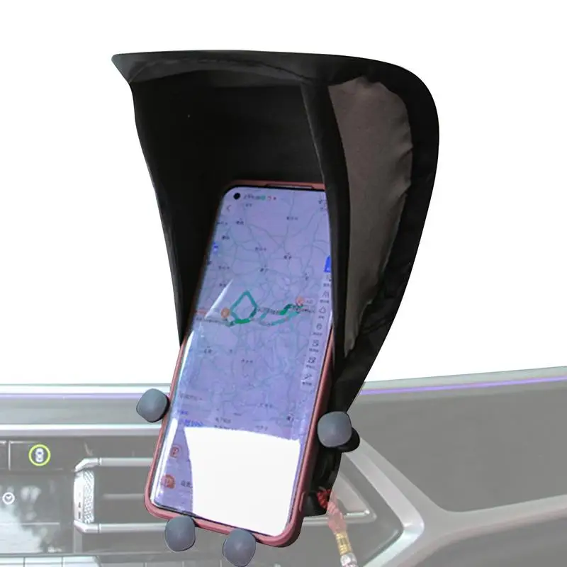 

Car Sunshade Umbrella Style Front Glass Sunshade Sunscreen Heat Insulation Cloth Glare Blocking Phone Stand Sun Protector