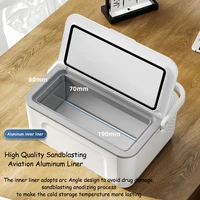 Boîte de réfrigération portable à double compartiment pour insuline, pour voiture, maison et voyage, petit réfrigérateur médical rechargeable, outil de refroidissement 3
