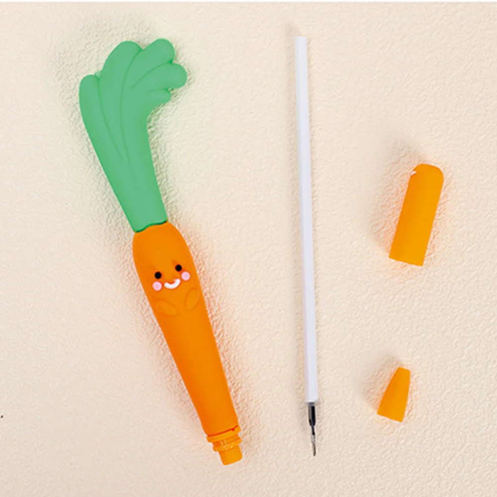 

2Pcs Writing Pens Cartoon Gel Ink Pens Carrot Shape Pens Note Taking Pens for Office School