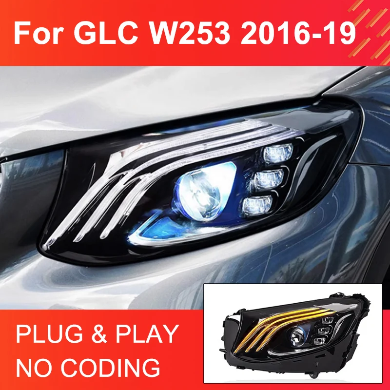 1PairLEDHeadLightAssemlyforBENZGLCW25320162019PlugandPlay