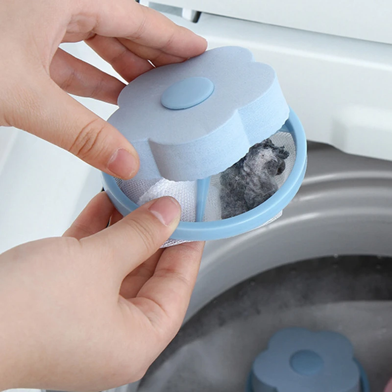 Laundry Ball Floating Pet Fur Lint Hair Catcher Clothes Cleaning Ball Laundry Hair Removal Cleaning Mesh Bag for Washing Machine