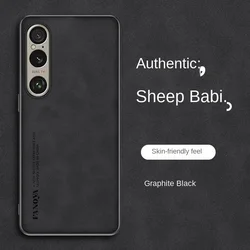 Elegant Leather Suede Protective Phone Case - Hard Slim Cover for Sony Xperia 5 V (Black)