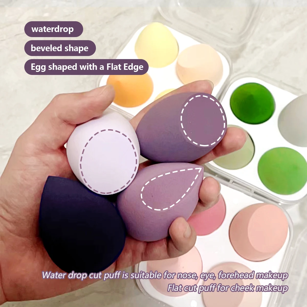 IMAGIC 4 개/대 메이 컵 스폰지 와 Storage 상자 Soft Professional Puff 건조 & 젖은 Use 파운데이션 Powder 아름다움 Tool Women 스폰지