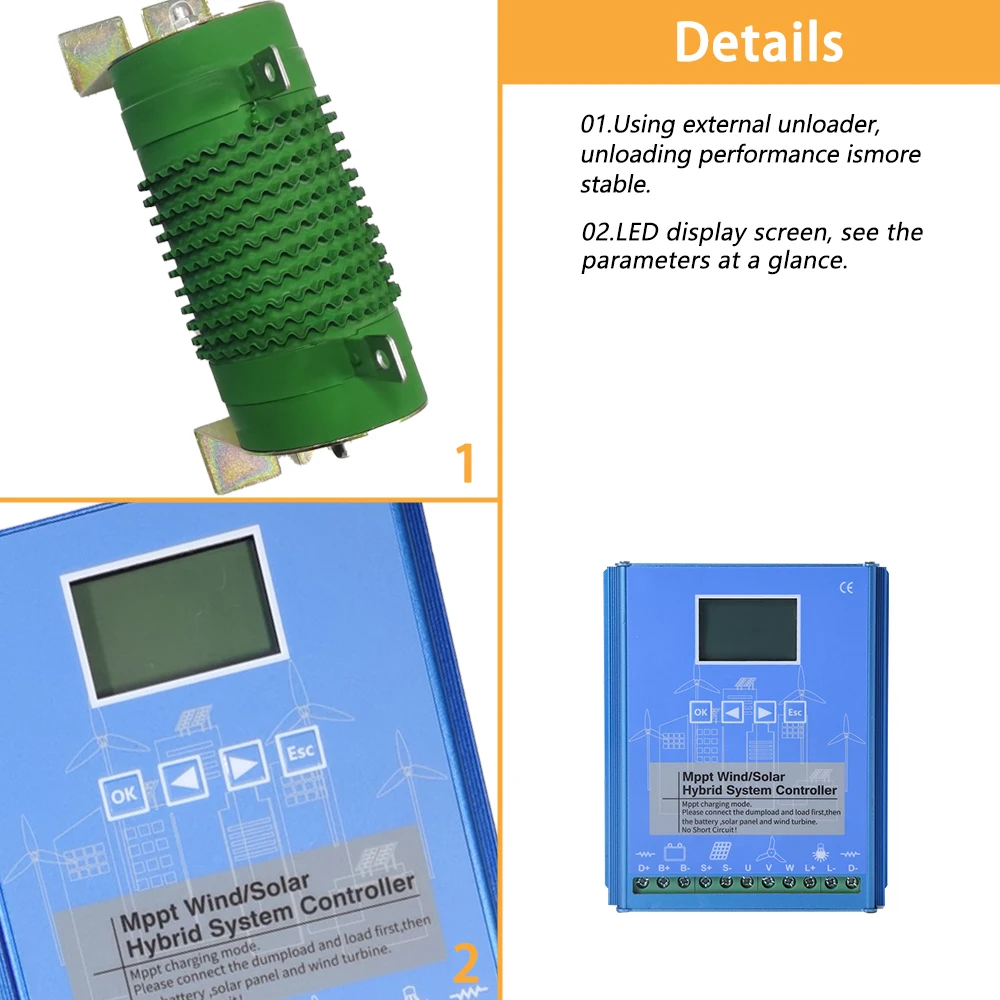 20000w Wind Turbine 8000W Solar Panel Wind Solar Hybrid System MPPT Charge Controller With Dump Load 12V 24V Auto 48V Regulator