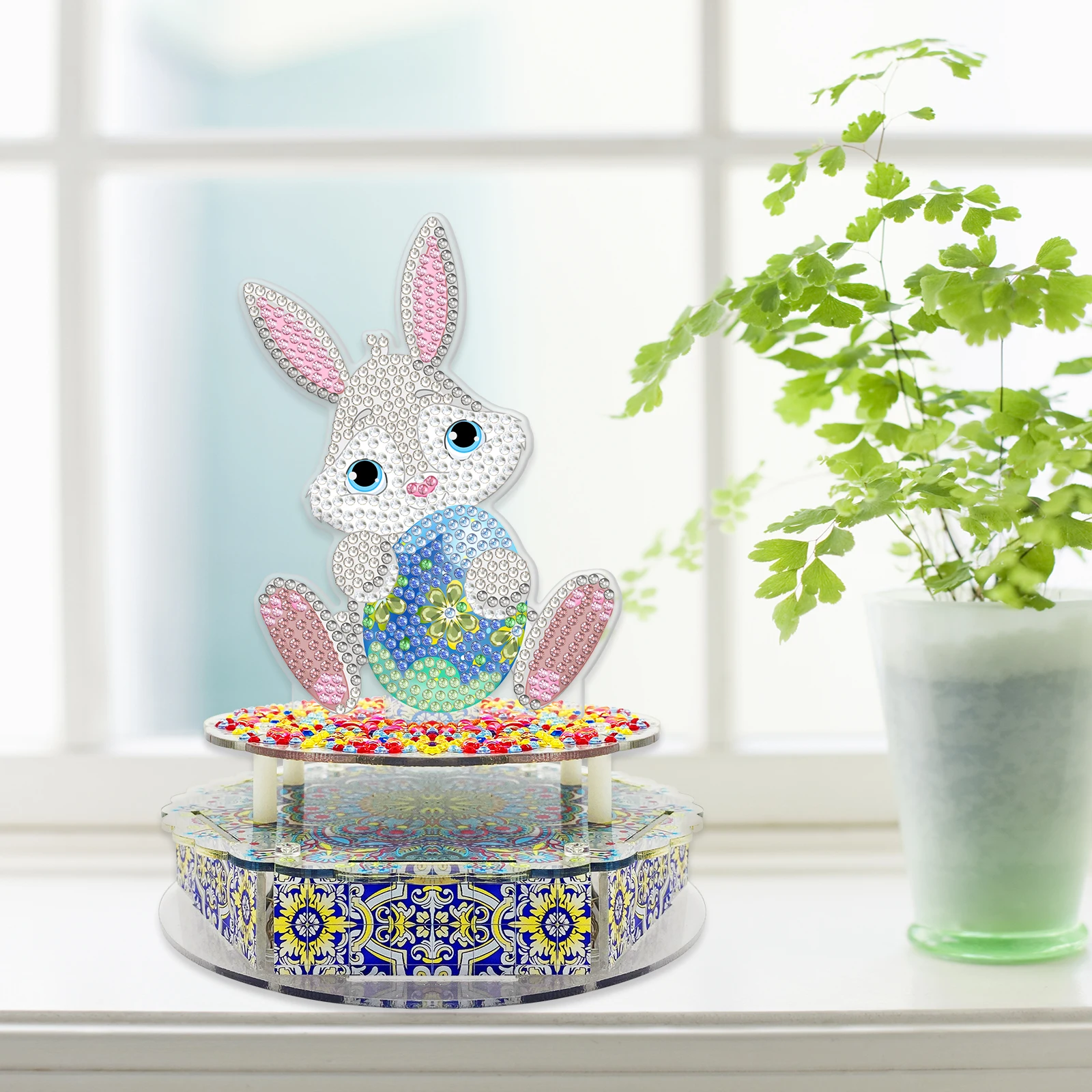 New Diamond Music Box Easter Bunny Pumpkin DIY Diamond Embroidery Handmade Art Desktop Decoration Cake Music Box Birthday Gift