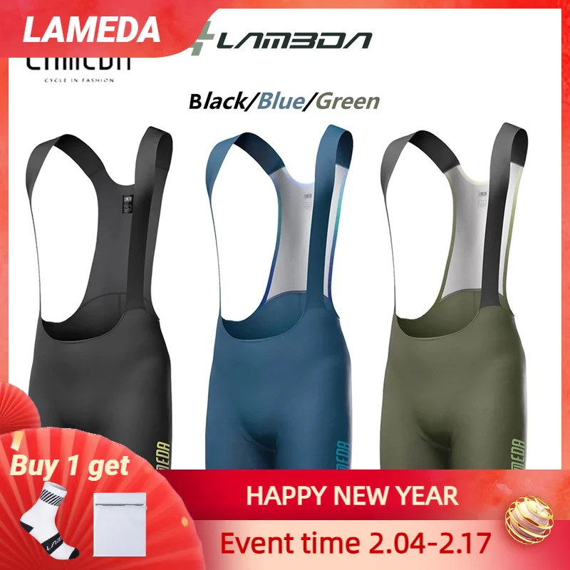 

Lameda Men Cycling Bib Shorts with Pad Shockproof Sponge Pad 6 Hour Ride Pad Cycling Shorts Quick-Dry Breathable Cycling Shorts