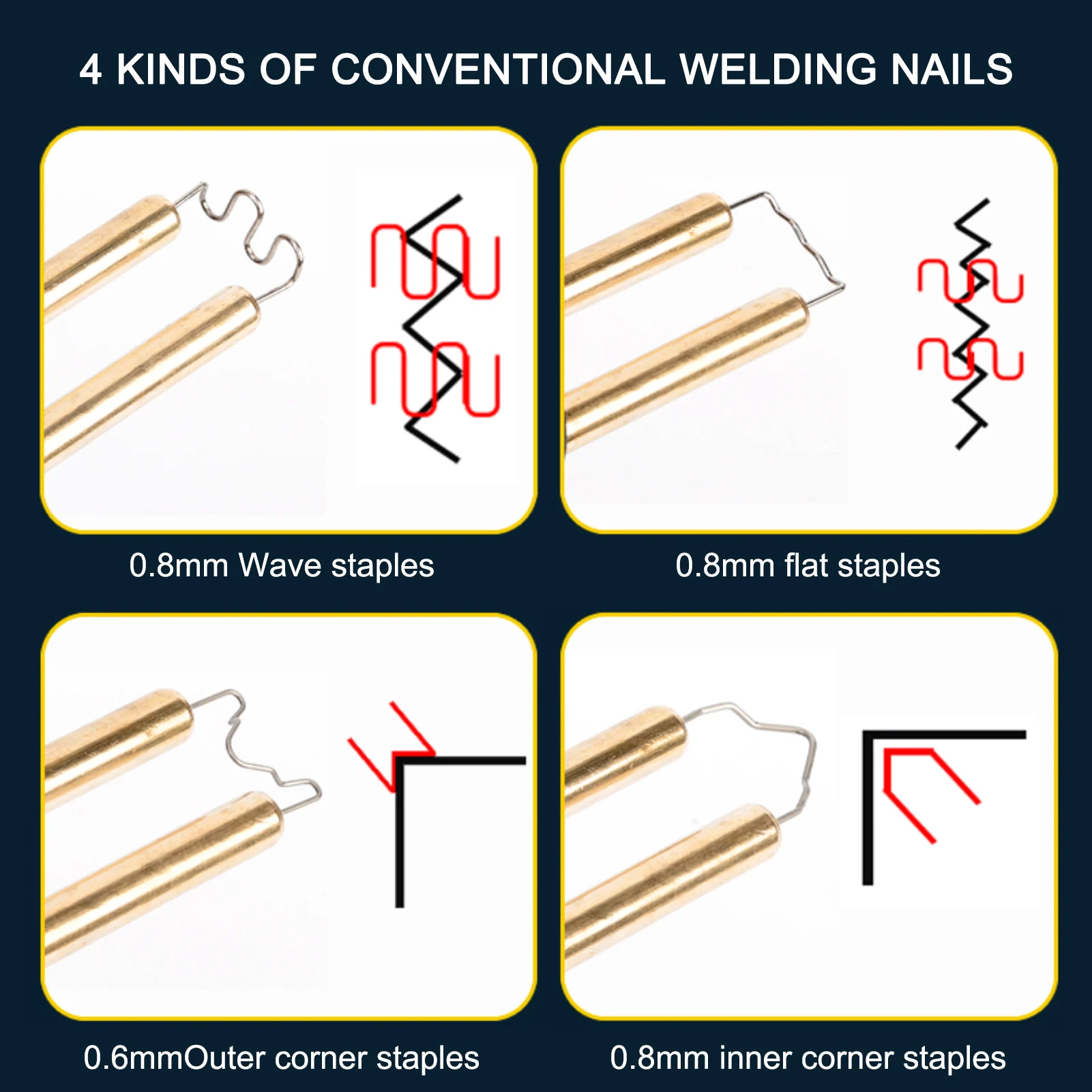 NEW 400PCS Hot Staplers Plastic Welding Machine Car Bumper Repair Kit Plier 4 Wave Staples Welding Repairing Machine Welder Gun