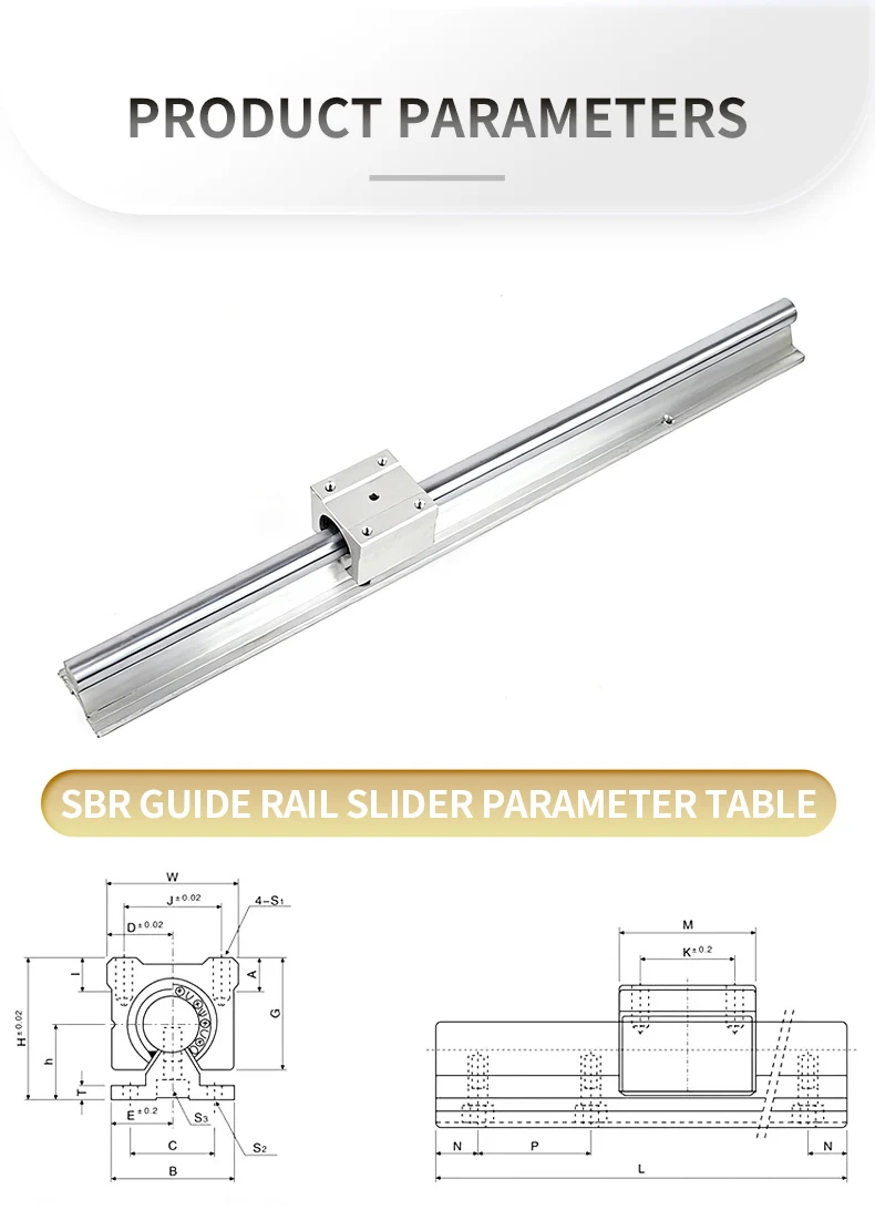 1 Satz SBR16 1200mm-2550mm und SBR16UU Verschluss- oder Druckplatte oder Stahlschutz für CNC-Teile – Detail 8