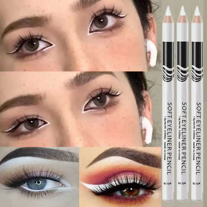 Eyeliner Pencil 3/5pcs White Eyeliner Waterproof Smooth Easy Wearing