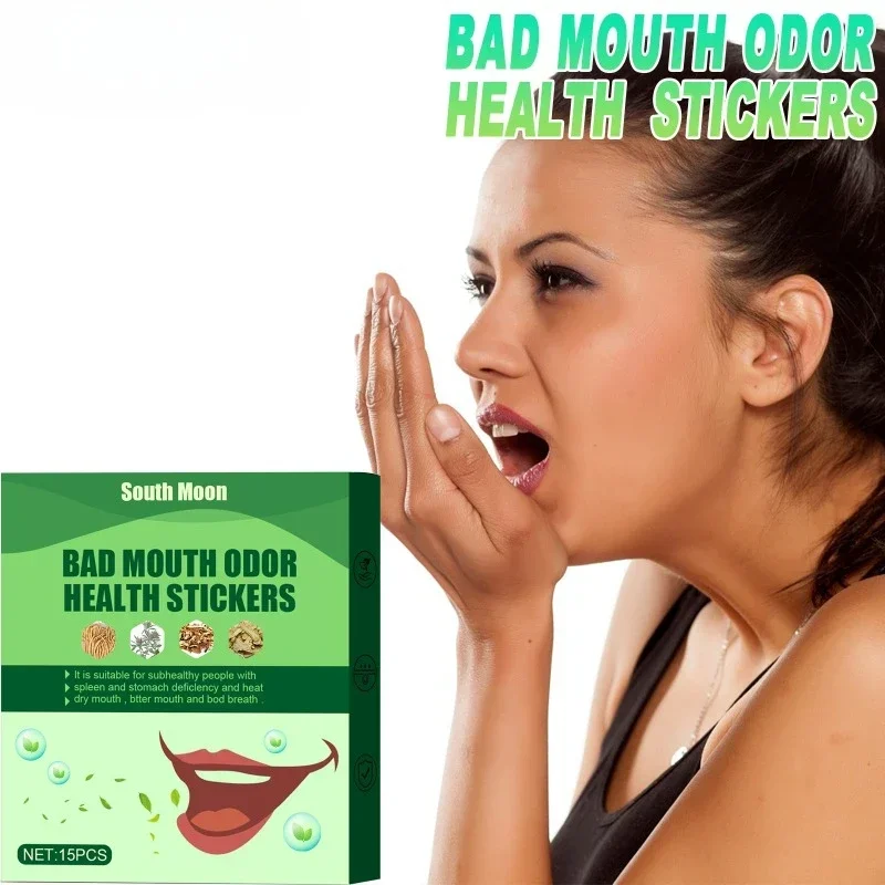 

Mouth Freshener Patch Remove Bad Breath Oral Odor Treatment Stickers Dry Mouth Bitter Fresh Breath Health Care Mild Patch 15pcs