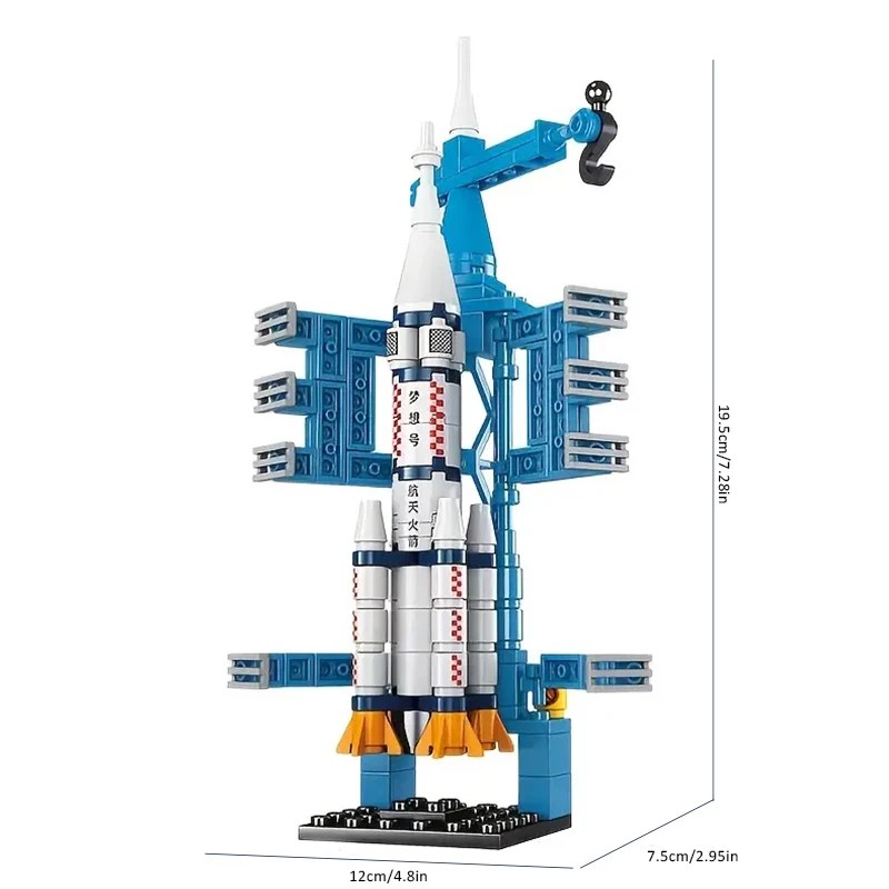 Aerospace Space Rocket Launch Center Base Puzzle Model Mini Building Blocks Assemble Bricks Children's Boys Kids Toys Montessor 5