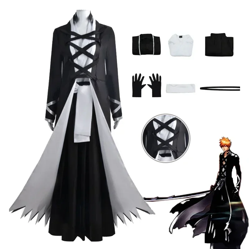 

Anime Kurosaki Ichigo Cosplay BLEACH Thousand Year Blood War Cosplay Costume Uniform Full Set Halloween Party Costumes for Men