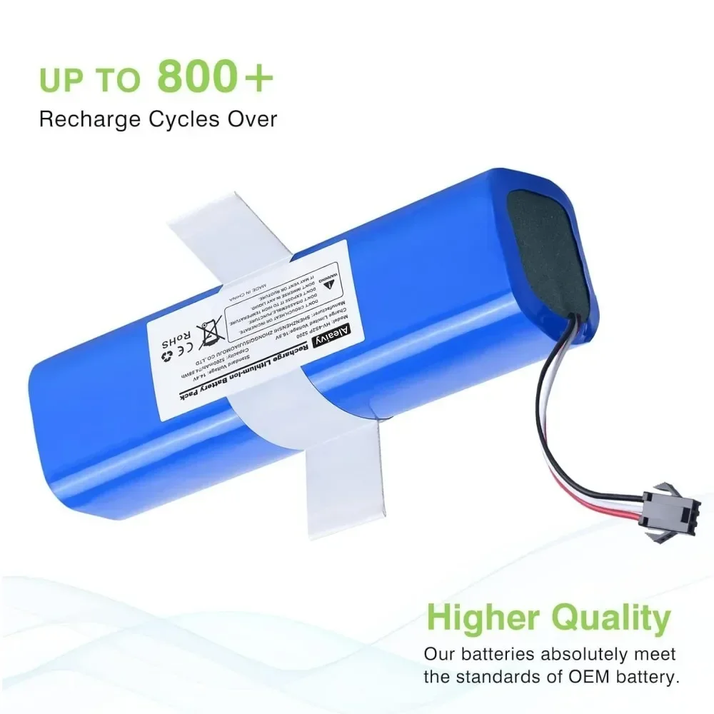 

Replacement For XiaoMi Lydsto R1 Roidmi Eve Plus Viomi S9 Robot Vacuum Cleaner Battery Pack Capacity 12800mAh Accessories Parts