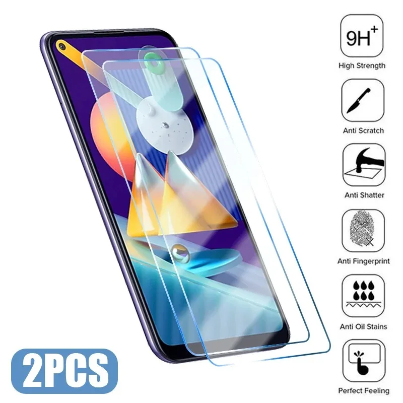 Закаленное стекло для Samsung Galaxy A53/A13/A33/A52S/A32/A22/S21, защитная пленка для Samsung A52/A51/A12/A72/A73, стекло, 2 шт.